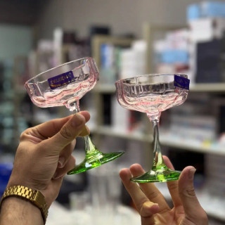 بستنی خوری رنگی طرح گل Deli Glass